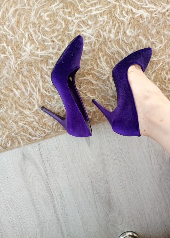 Mor stiletto kadife  - Görsel 4