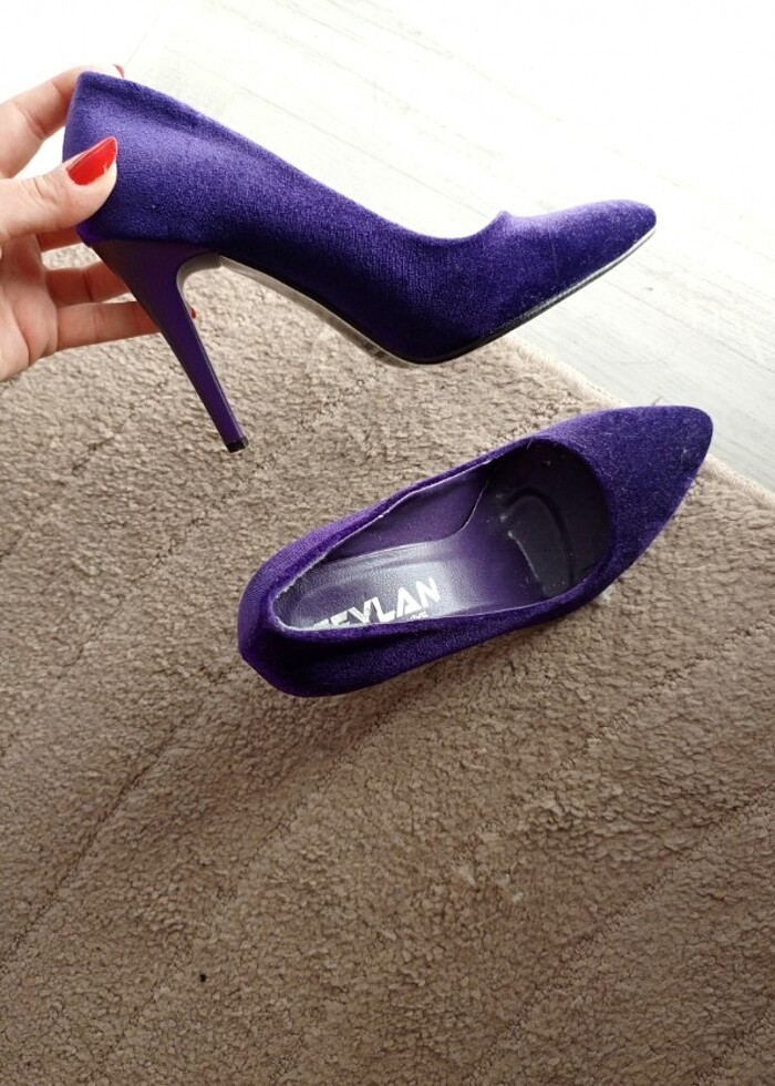Mor stiletto kadife  - Görsel 5