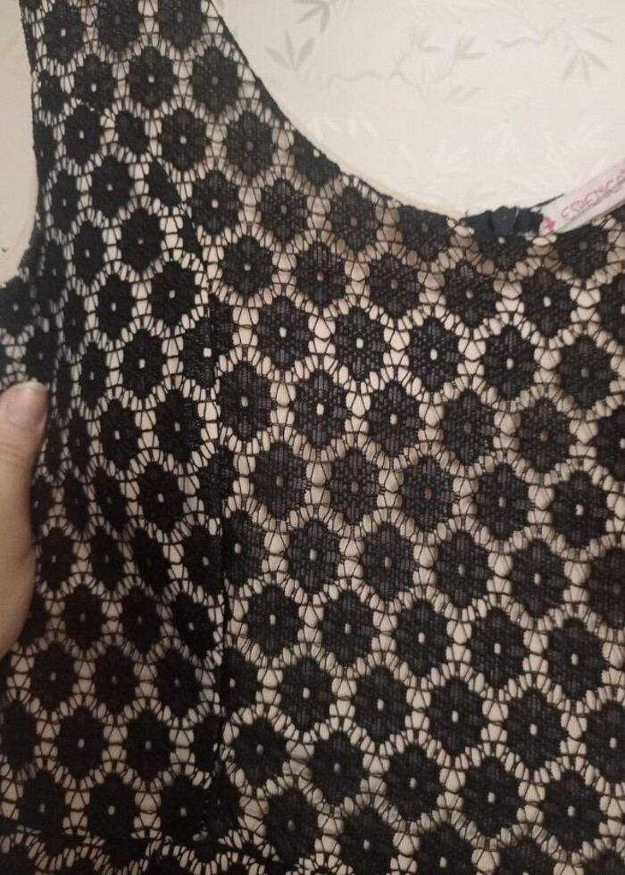 Siyah dantelli elbise  - Görsel 2