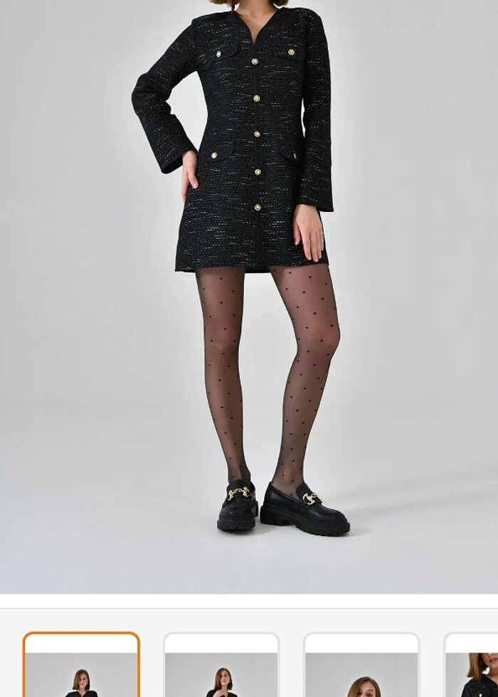 Tüvit elbise siyah  - Görsel 2