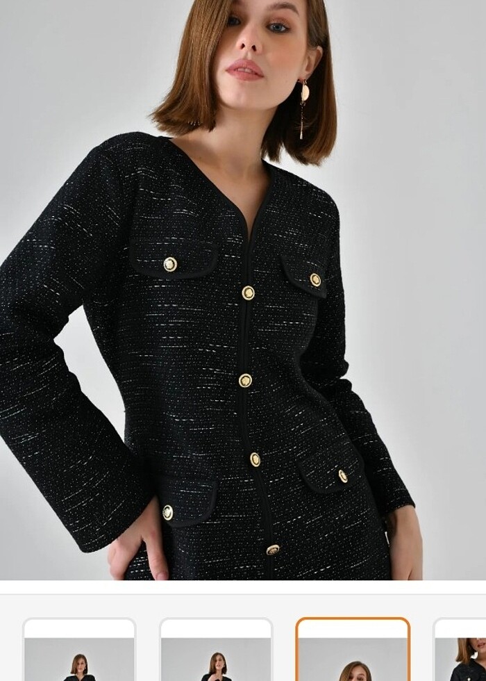 Tüvit elbise siyah  - Görsel 3