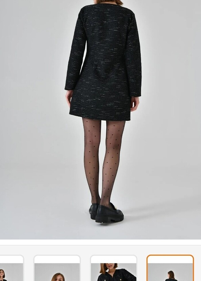 Tüvit elbise siyah  - Görsel 5