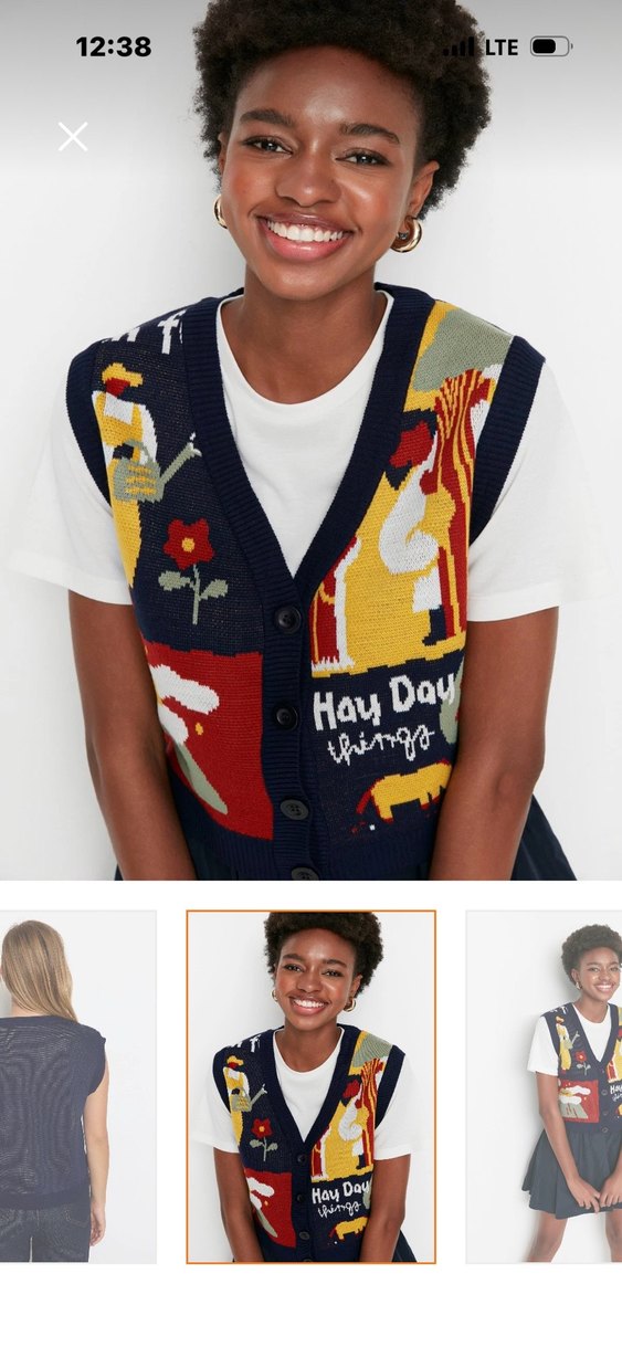 Renkli Baskılı V Yaka Örgü Süveter - Görsel 4