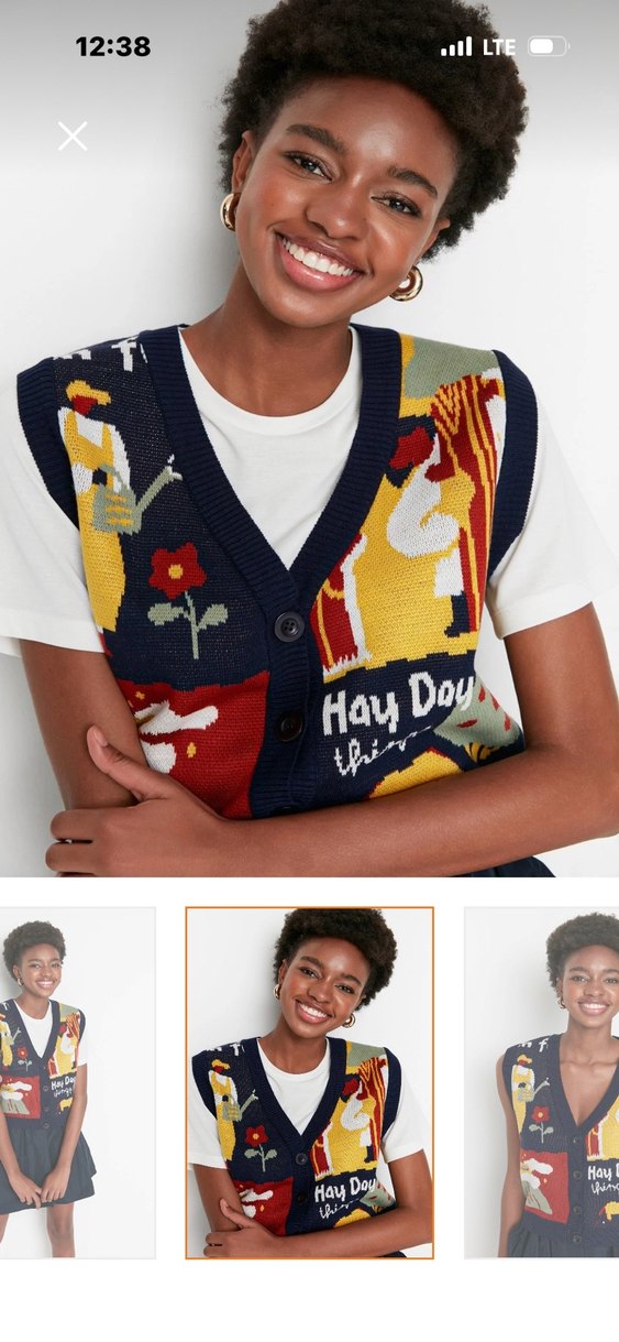 Renkli Baskılı V Yaka Örgü Süveter - Görsel 5