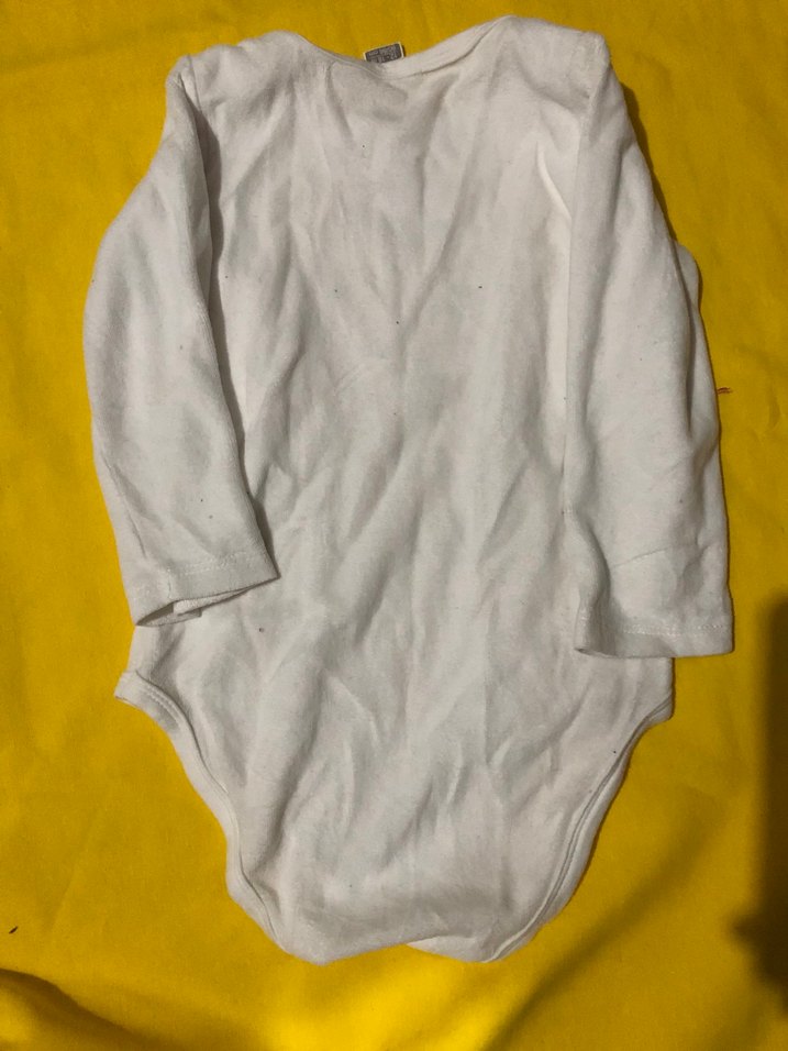 Uzun Kollu Beyaz Bebek erkek Body - Görsel 2