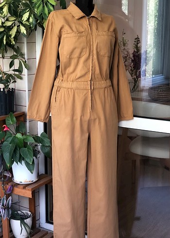 Zara Bej Uzun Kollu Kadın Tulum