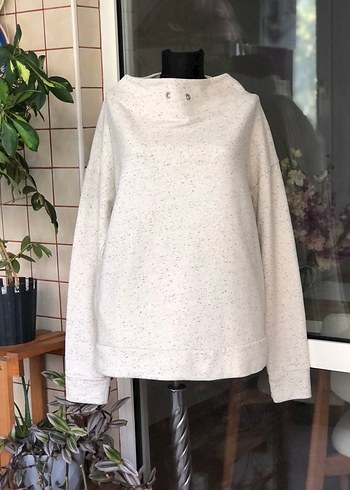 Cos Ekru Melanj Kapusonlu Rahat Sweatshirt