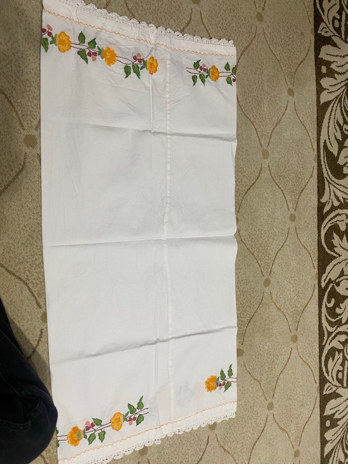 Makinede el nakışı uzun yastık - Görsel 2