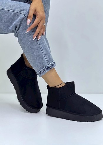 Ugg Bej Süet Kürklü Kadın Dolgu Topuk Bot