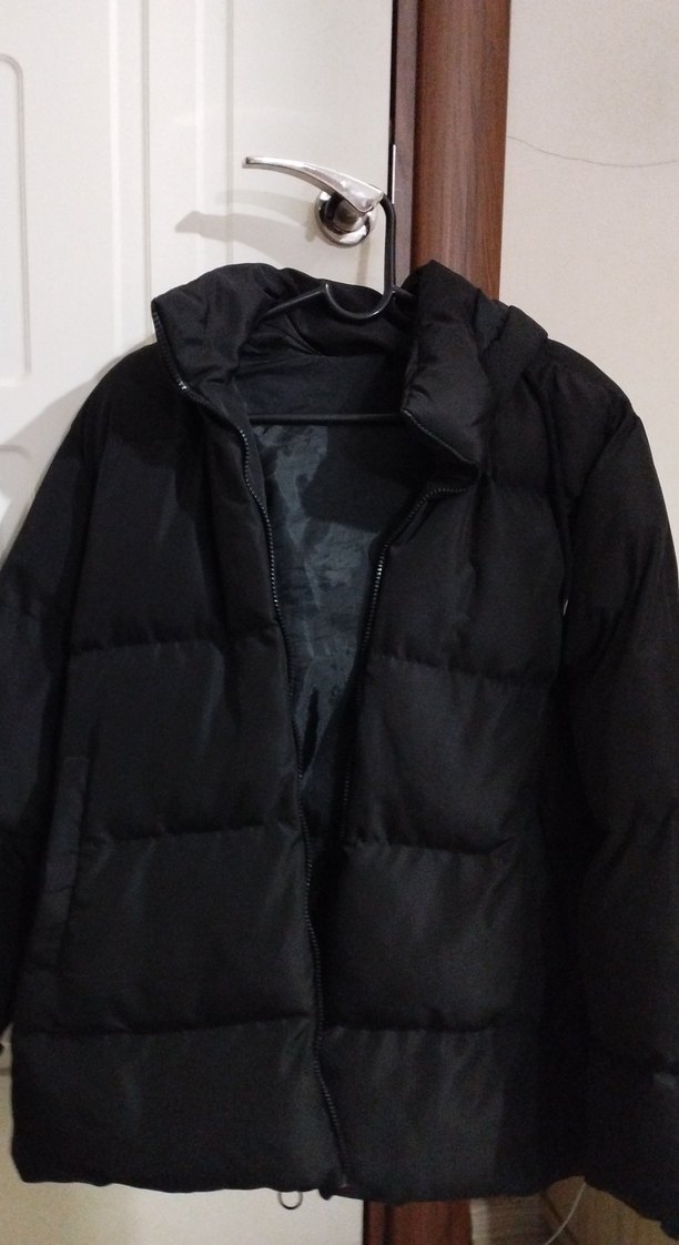 Siyah Fermuarlı Kadın Kışlık Mont - Görsel 2