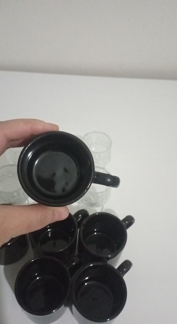 12 Parça Siyah Seramik Kahve Fincanı ve Cam Bardak Seti - Görsel 5