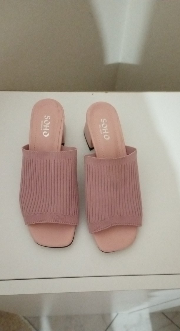 Pembe Kadın topuklu Terliği Pliseli Tasarım - Görsel 2