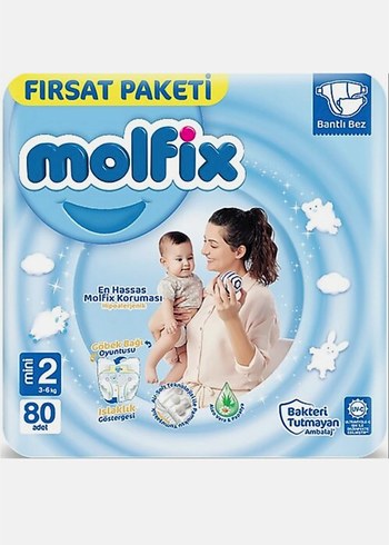 Molfix Mini Bebek Bezi 80'li Bantlı