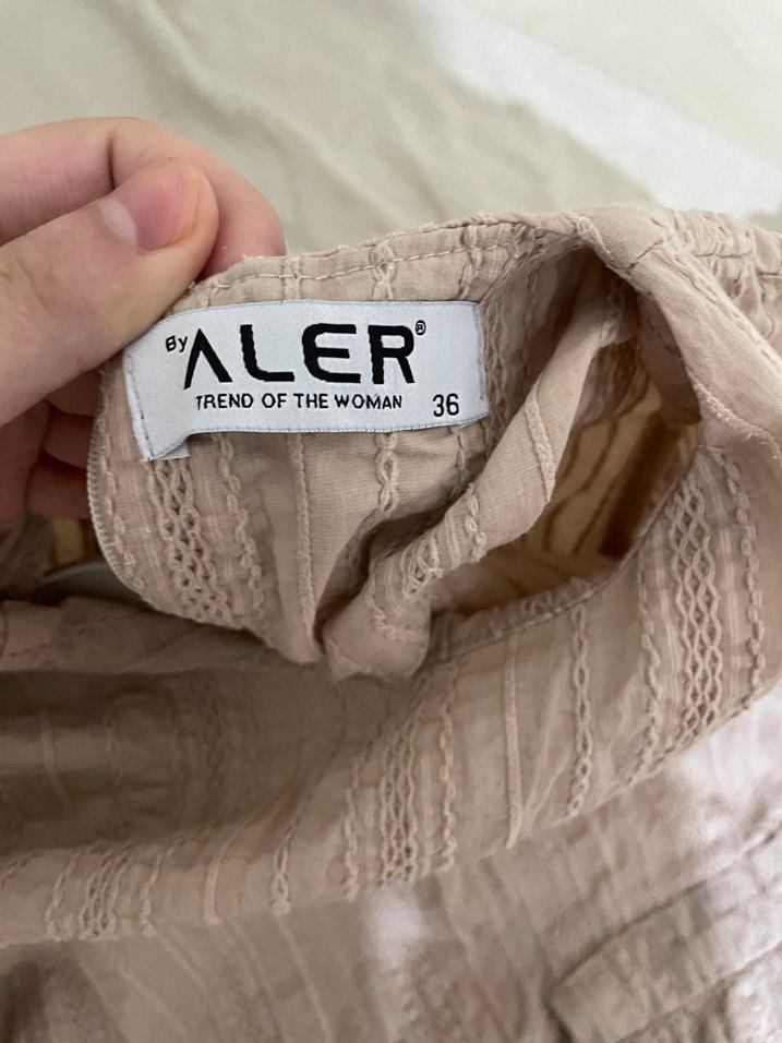 Bej Bohem Uzun Keten Elbise tesettür - Görsel 4