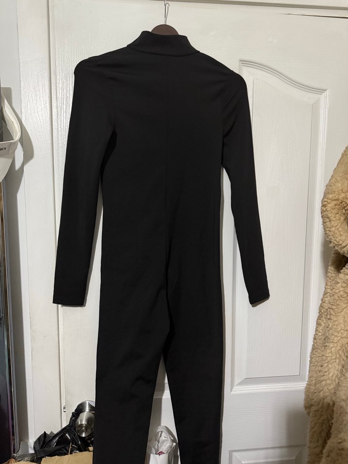 Uzun Kollu Siyah Midi Tulum - Görsel 2