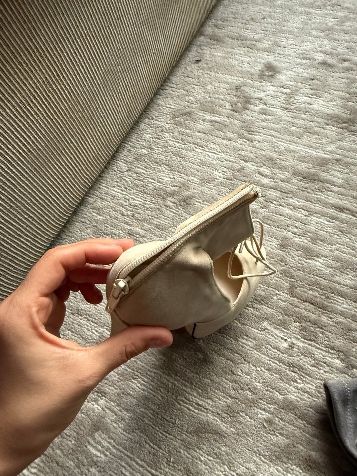 Bej Süet Platform Topuklu Kadın Abiye Ayakkabı - Görsel 4