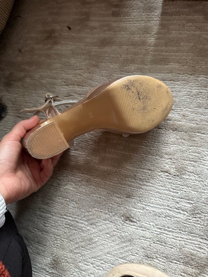 Bej Platform Topuklu Kadın Abiye Ayakkabı - Görsel 3