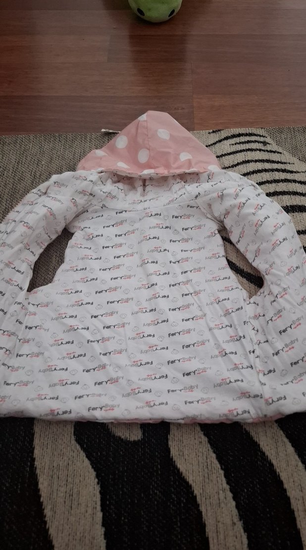 Kapüşonlu Pembe Puantiyeli Kız Yeleği - Görsel 2