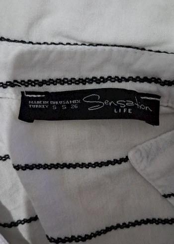 Çizgili Uzun Kollu Rahat Keten Gömlek - Görsel 3