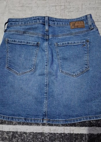 Mavi Denim Midi Mini Etek - Görsel 2