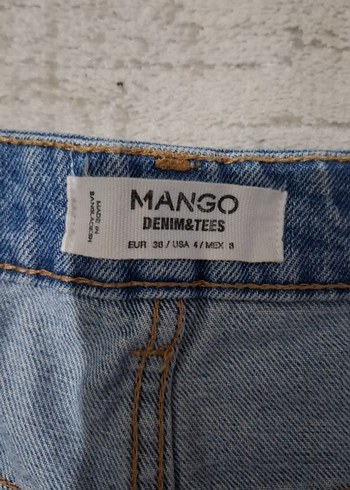 Kadın Yırtık Mini Denim Etek - Görsel 2