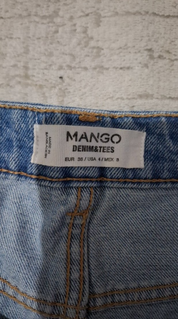 Kadın Yırtık Mini Denim Etek - Görsel 2