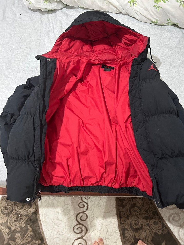 Kırmızı-Siyah Kapüşonlu Erkek Kışlık Mont - Görsel 5