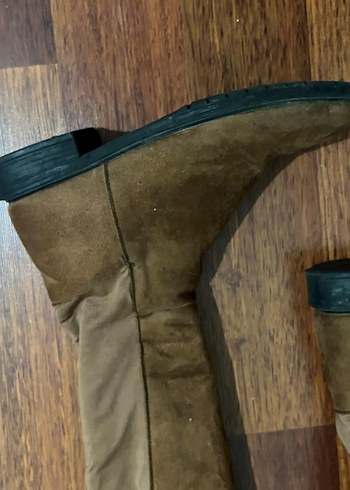 Kahverengi Süet Kadın Dizüstü Bot - Görsel 3