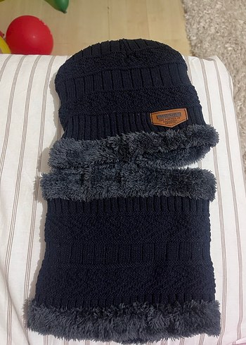 Erkek Bere Atkı Seti İçi Yünlü - Görsel 2