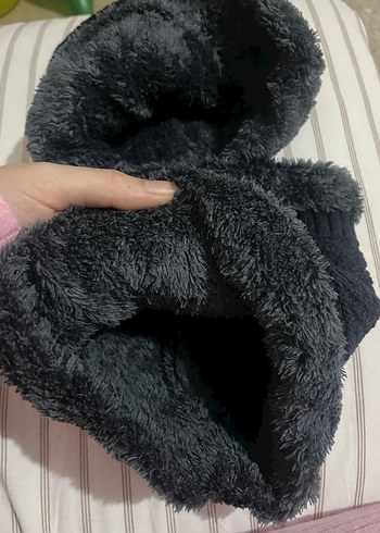 Erkek Bere Atkı Seti İçi Yünlü - Görsel 3