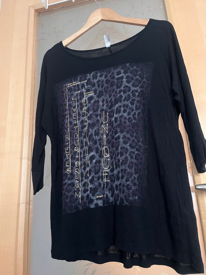 Siyah Baskılı  bluz - Görsel 2