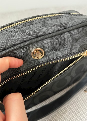 Beden Zincir Detaylı U.S Polo Siyah Kadın Omuz Çantası
