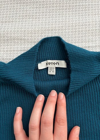 Kadın Lacivert Kısa Kollu Triko Kazak - Görsel 2