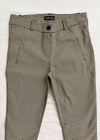 Kadın Kahverengi Piliseli Kumaş Pantolon - Görsel 2