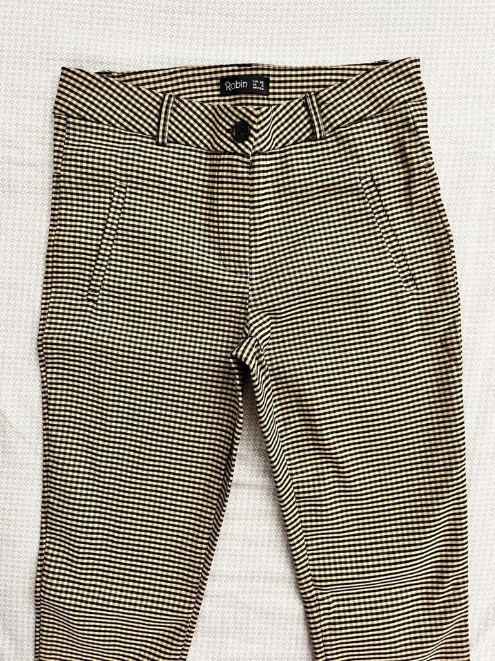 Kadın Kahverengi Piliseli Kumaş Pantolon - Görsel 2