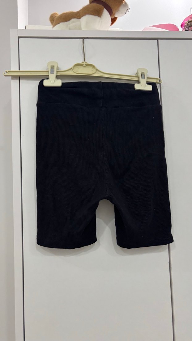 Siyah Kadın Mini Bermuda Şort ve tayt - Görsel 2