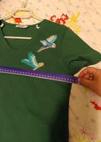 LC Waikiki Yeşil Kadın Kısa Kollu Baskılı Tişört