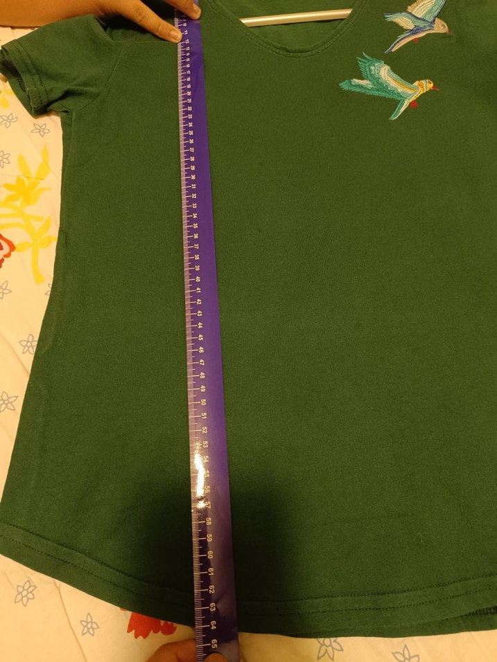 Yeşil Kadın Kısa Kollu Baskılı Tişört - Görsel 3