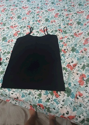 Siyah Uzun İp Askılı Kadın Atlet - Görsel 4