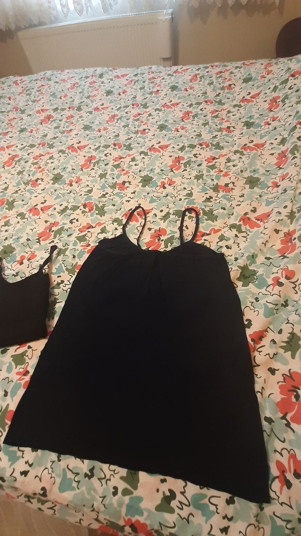 Siyah Uzun İp Askılı Kadın Atlet - Görsel 2