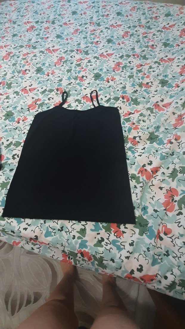 Siyah Uzun İp Askılı Kadın Atlet - Görsel 4