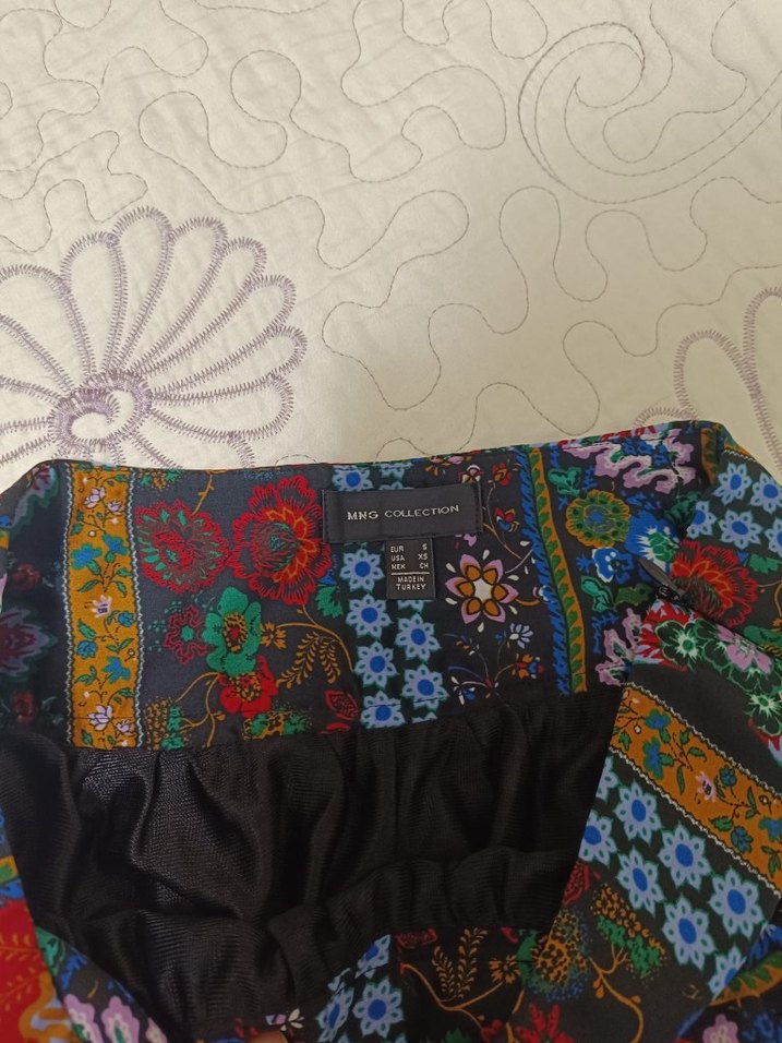 Desenli Bohem Mini Etek - Görsel 3