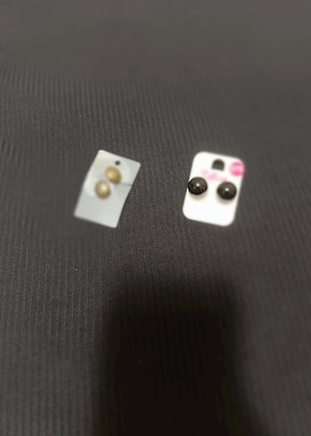 Accessorize Düğme Model Mini Kadın Küpeler Siyah Gri