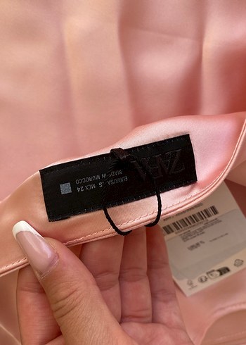 xs Beden Zara Pembe Drapeli Kadın Bluz