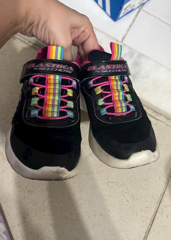 Skechers Skechers siyah pembeKız Çocuk Çok Renkli Bağcıklı Spor Ayakkabı