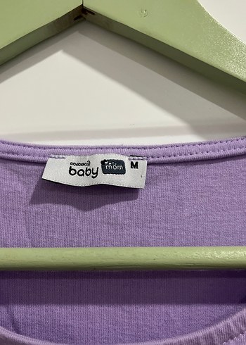 Hamile Kadın Lila likralı Kısa Kollu Uzun Elbise - Görsel 2