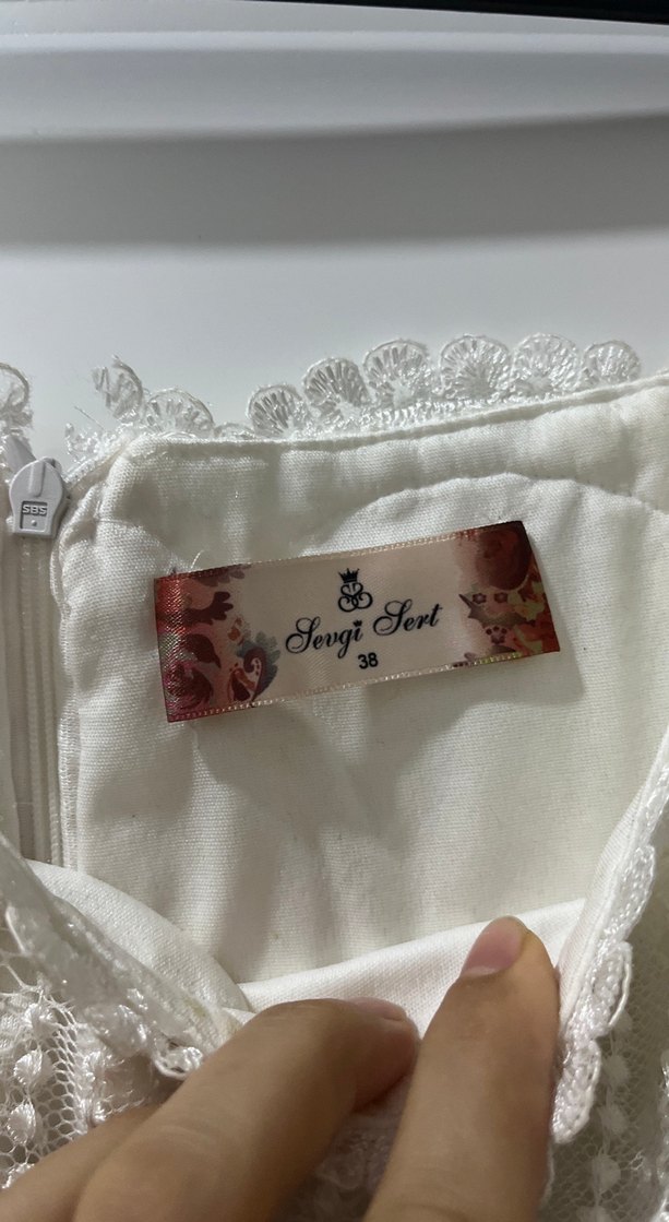 Dantel İşlemeli Uzun Kollu Bohem Beyaz Elbise - Görsel 3