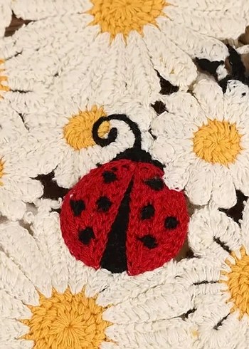 Diğer papatyalı uğur böceği detaylı bandana saç bandı toka