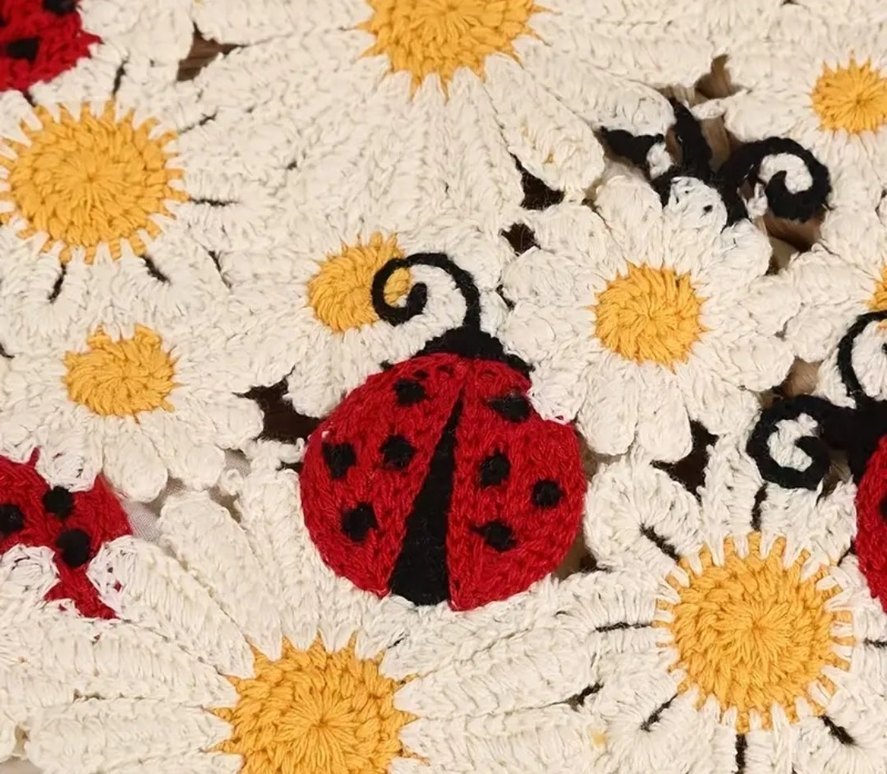 papatyalı uğur böceği detaylı bandana saç bandı toka - Görsel 2