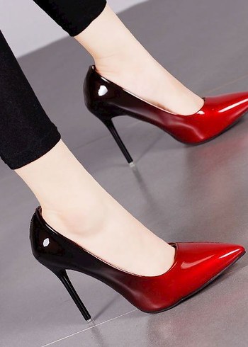 diğer Beden mavi Renk Kadın Mavi Gri Parlak Stiletto Topuklu Ayakkabı